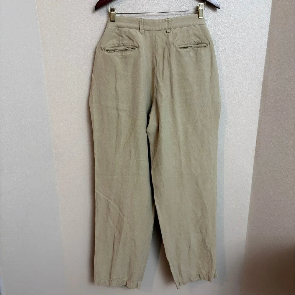 Tommy Bahama Linen Silk Blend Trousers 36 Khaki Tan Casual Beach Vacation